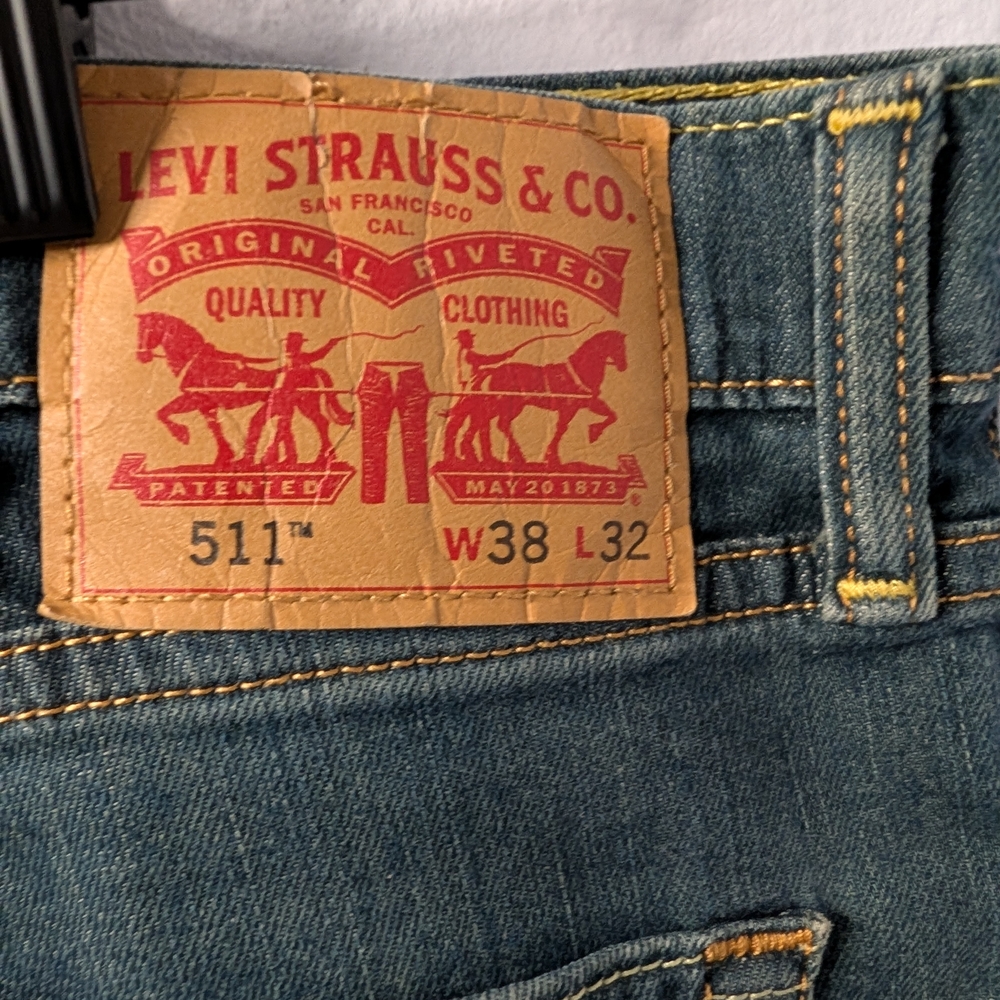 Levi’s 511 Slim Jeans | Men’s 38x32 | Dark‎ Wash Denim - Picture 4 of 4